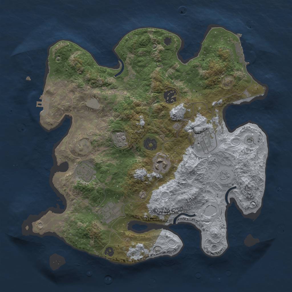 Rust Map: Procedural Map, Size: 3200, Seed: 88292310, 13 Monuments