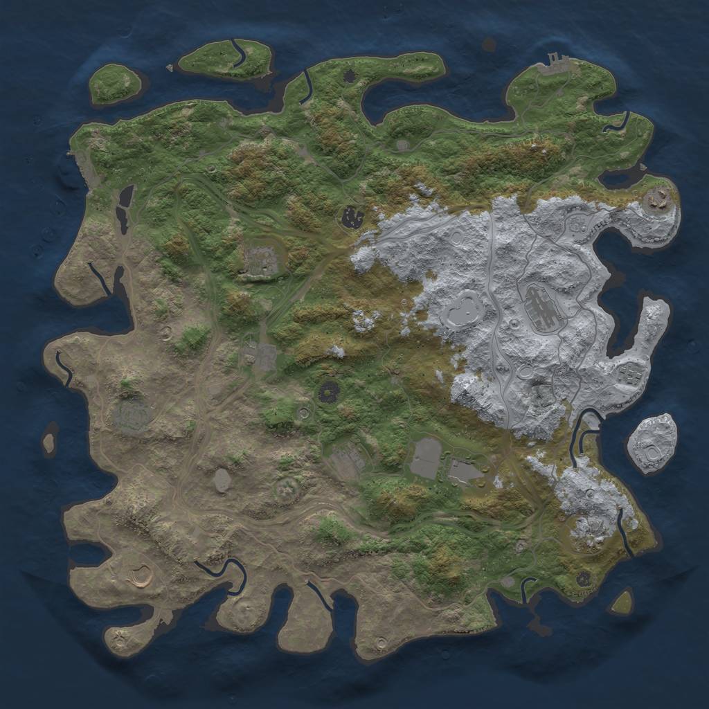 Rust Map: Procedural Map, Size: 4750, Seed: 826783738, 18 Monuments