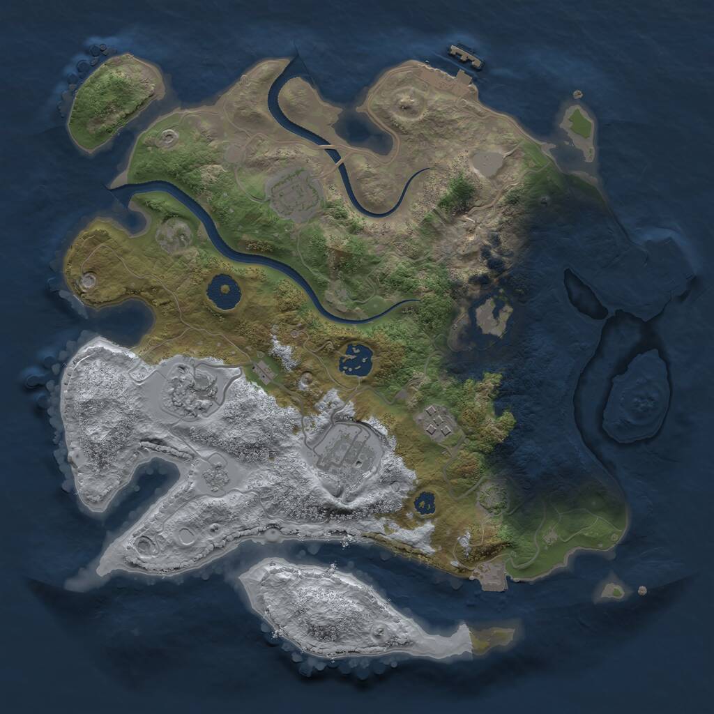 Rust Map: Procedural Map, Size: 3200, Seed: 286364931, 11 Monuments