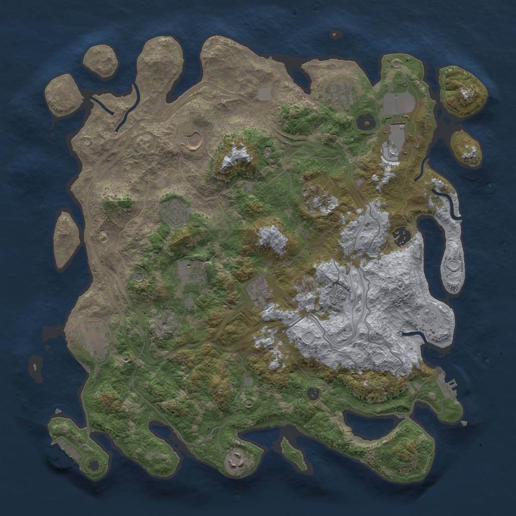 Rust Map: Procedural Map, Size: 4250, Seed: 857204852, 18 Monuments