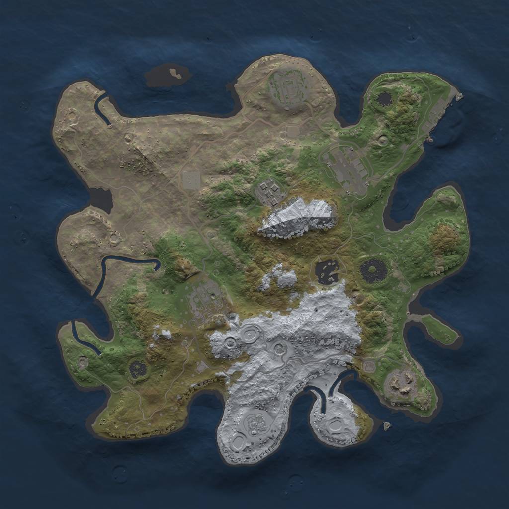 Rust Map: Procedural Map, Size: 3000, Seed: 680831538, 12 Monuments