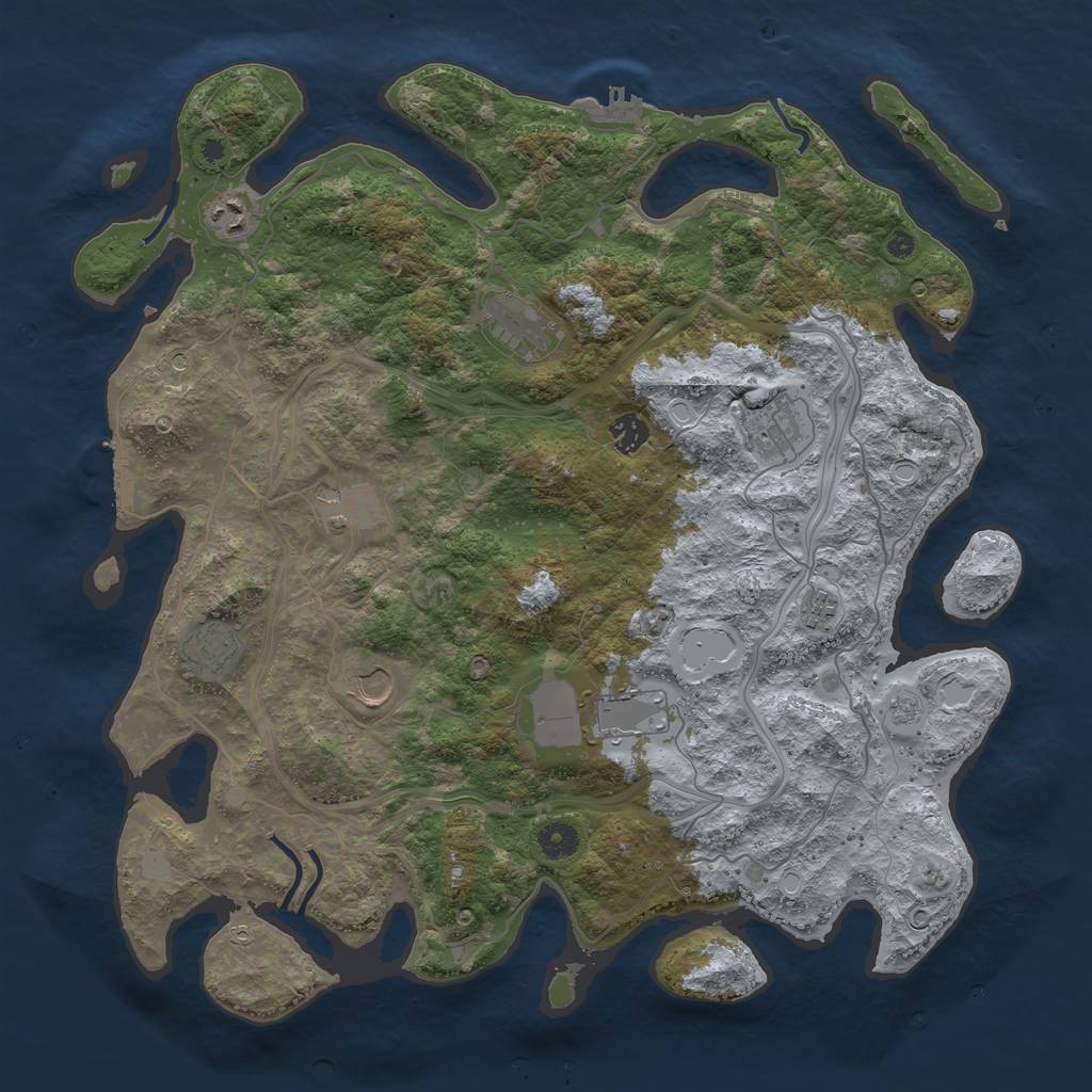 Rust Map: Procedural Map, Size: 4250, Seed: 534272996, 16 Monuments