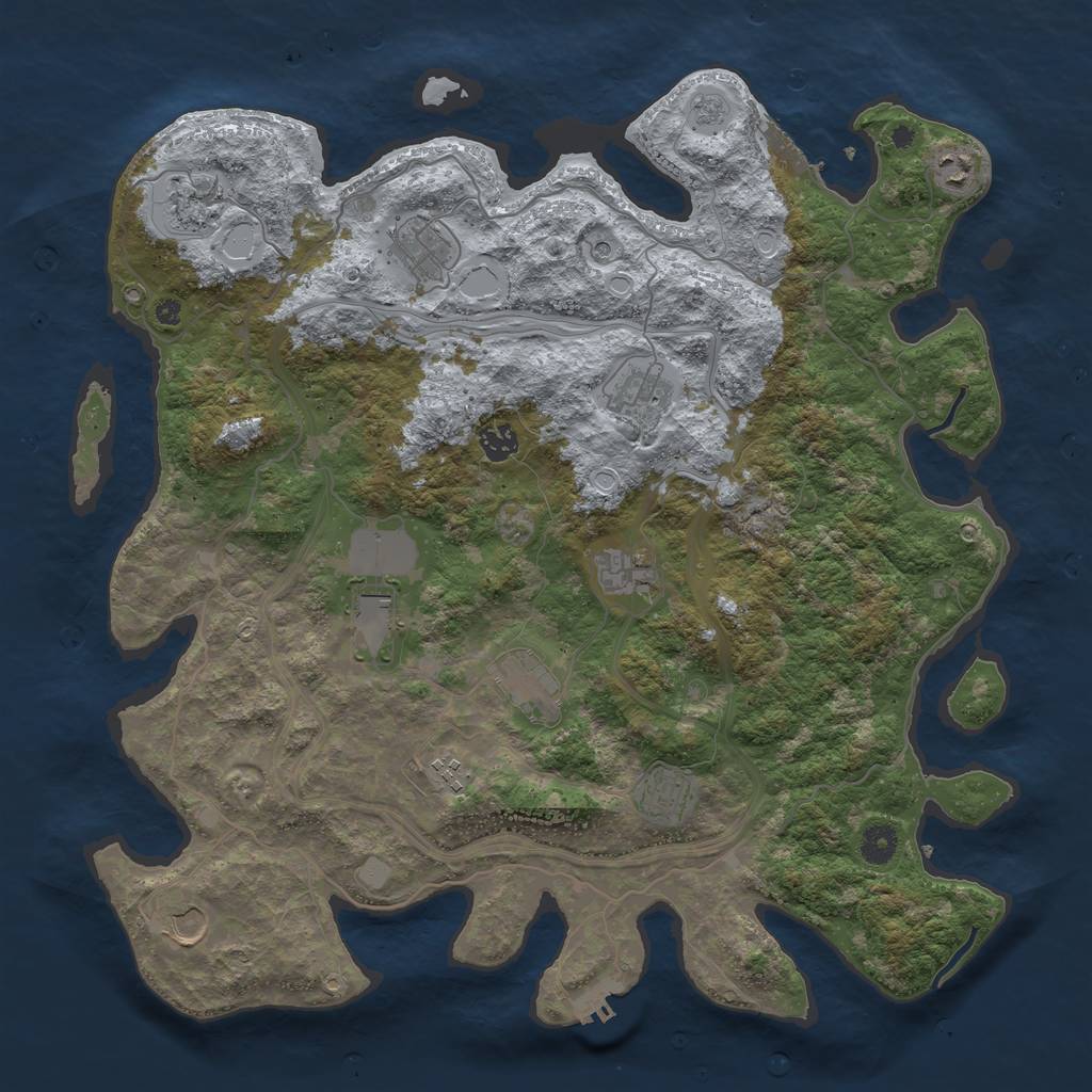 Rust Map: Procedural Map, Size: 4250, Seed: 1242592161, 18 Monuments