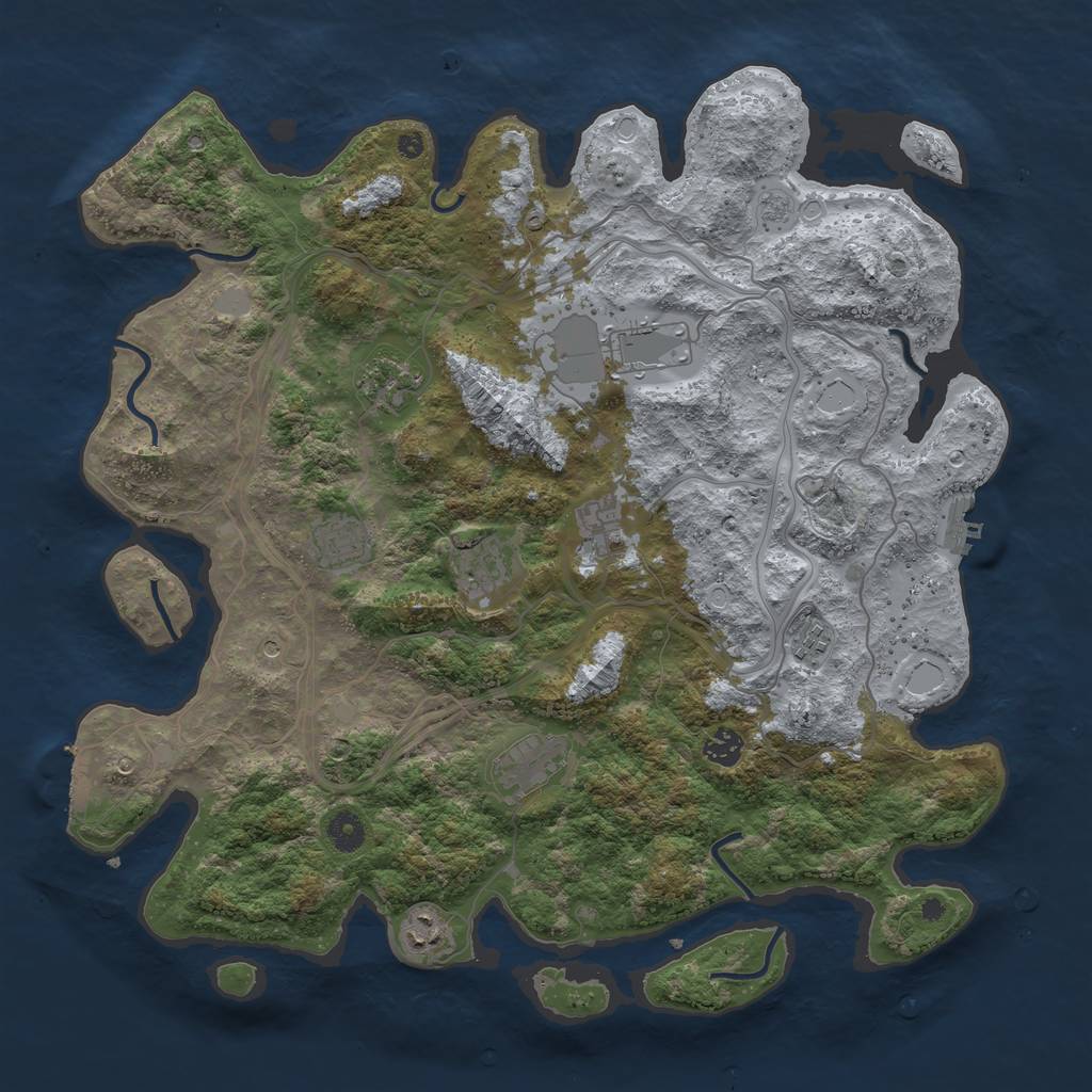 Rust Map: Procedural Map, Size: 4250, Seed: 1056067600, 16 Monuments