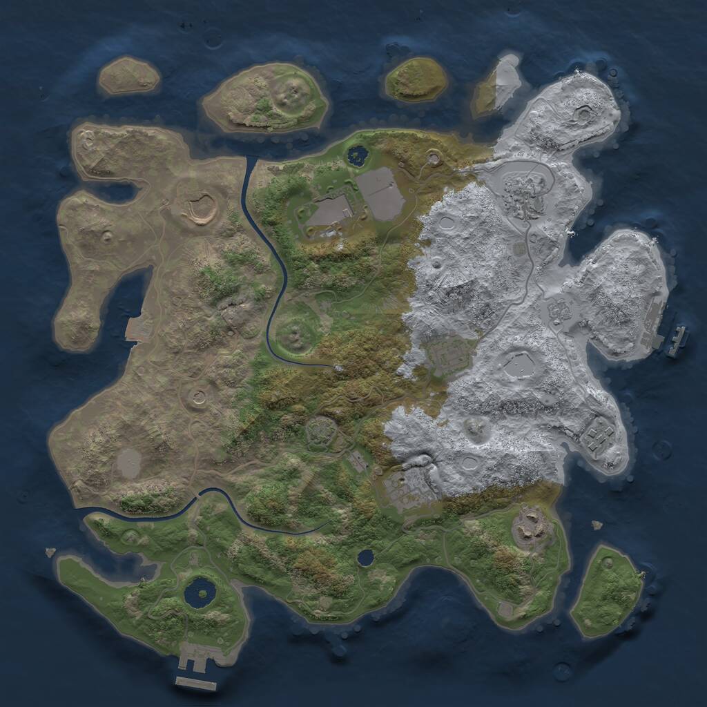 Rust Map: Procedural Map, Size: 3500, Seed: 1116249988, 13 Monuments