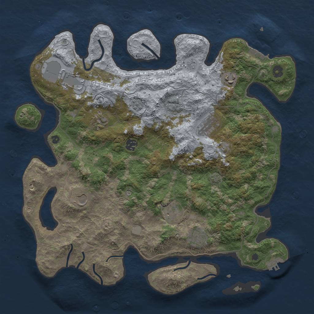 Rust Map: Procedural Map, Size: 4000, Seed: 97882, 17 Monuments