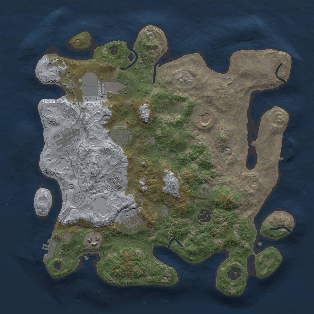 Rust Map: Procedural Map, Size: 3500, Seed: 20721149, 15 Monuments