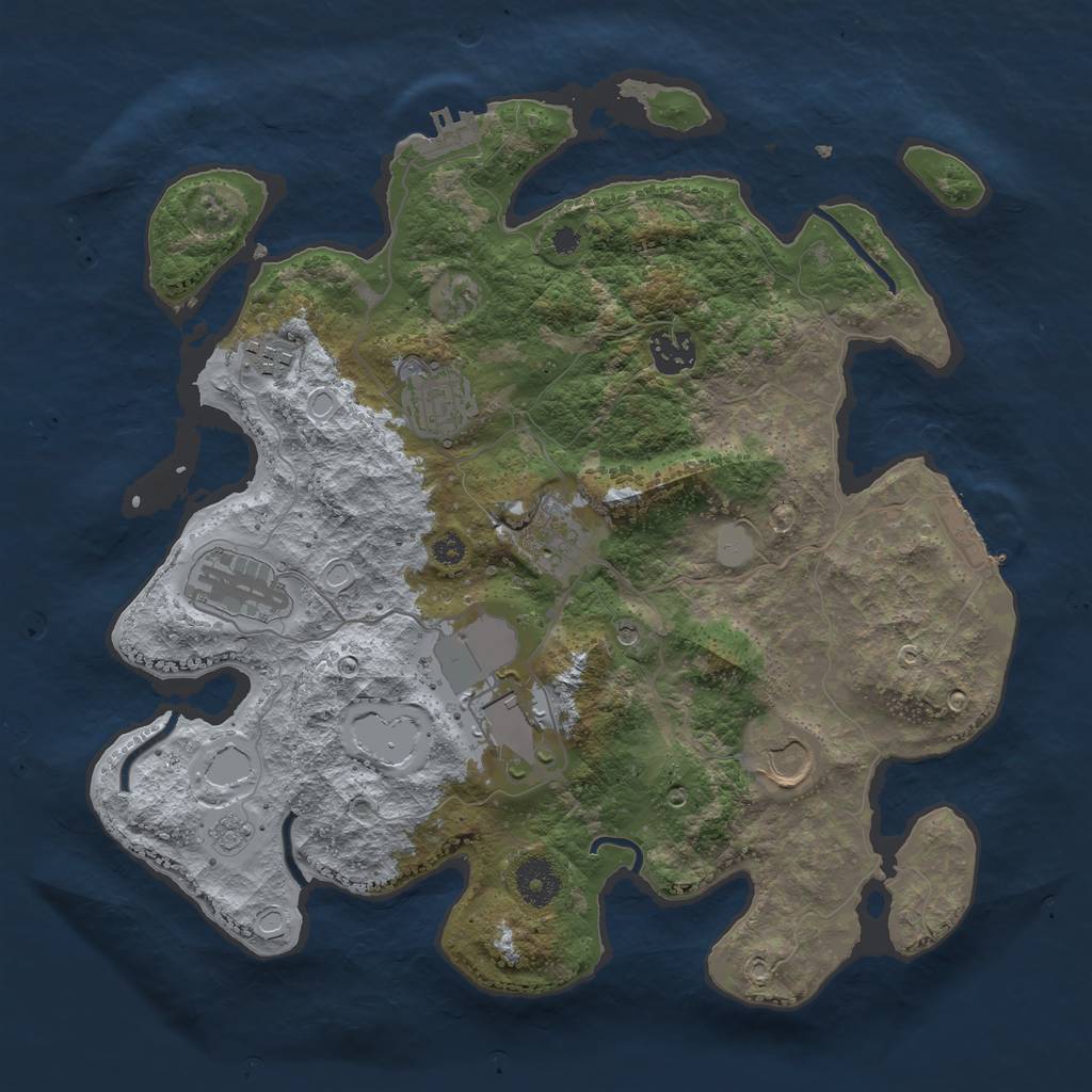 Rust Map: Procedural Map, Size: 3500, Seed: 1799837788, 14 Monuments