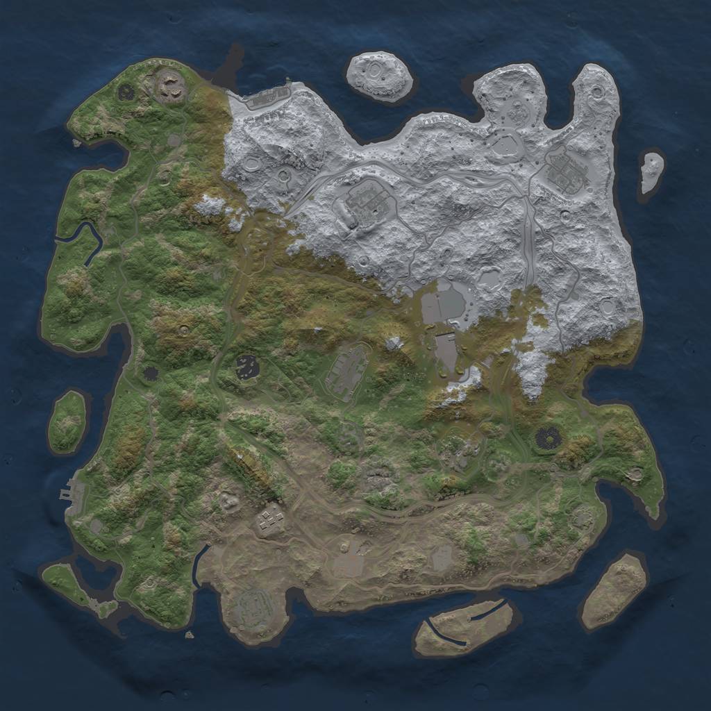 Rust Map: Procedural Map, Size: 4250, Seed: 16790725, 18 Monuments