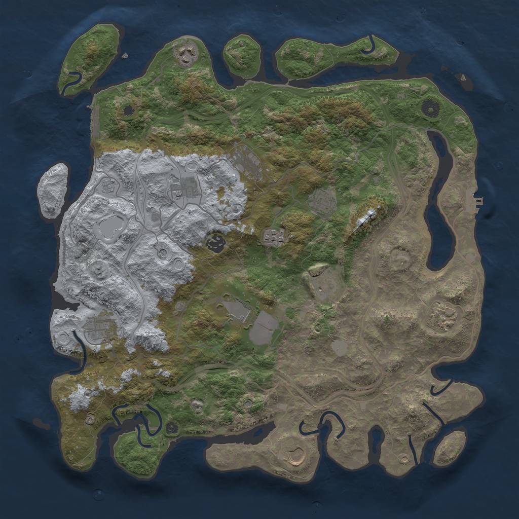 Rust Map: Procedural Map, Size: 4250, Seed: 505529337, 18 Monuments