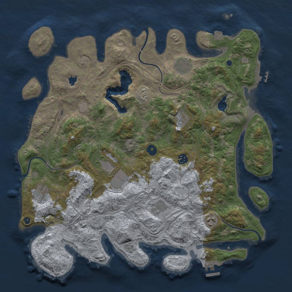 Rust Map: Procedural Map, Size: 4250, Seed: 228029000, 14 Monuments