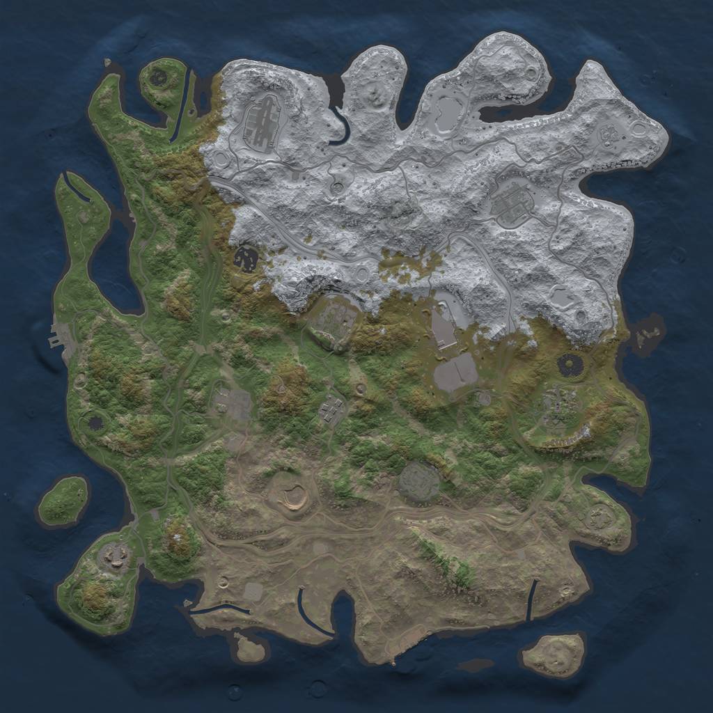 Rust Map: Procedural Map, Size: 4250, Seed: 355367345, 19 Monuments