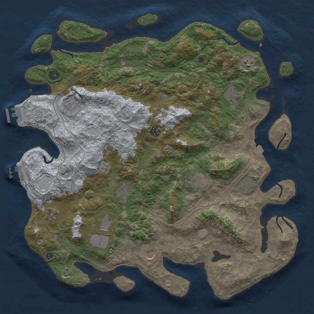 Rust Map: Procedural Map, Size: 4500, Seed: 487076008, 17 Monuments