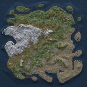 Thumbnail Rust Map: Procedural Map, Size: 4500, Seed: 487076008, 17 Monuments