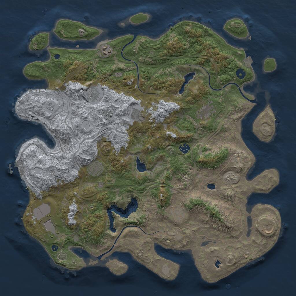 Rust Map: Procedural Map, Size: 4500, Seed: 487076008, 15 Monuments