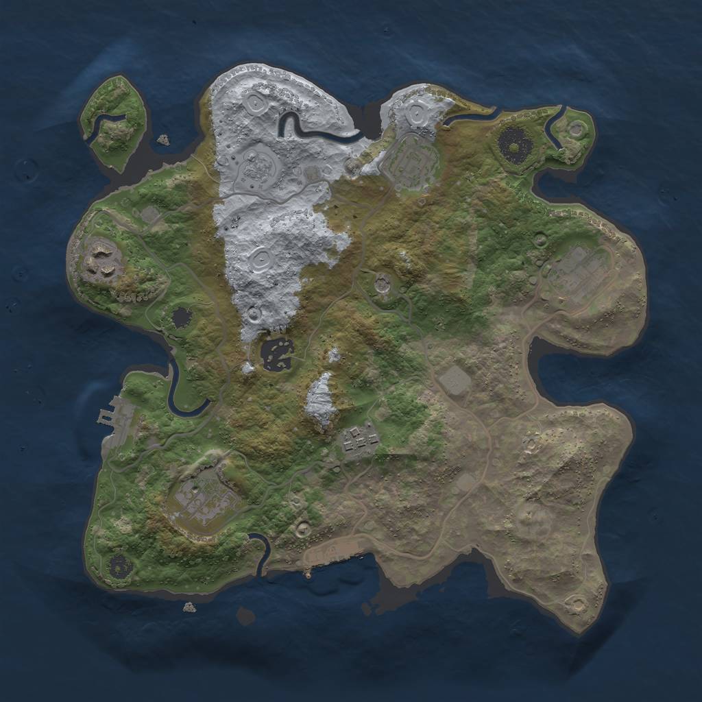 Rust Map: Procedural Map, Size: 3000, Seed: 906899266, 13 Monuments