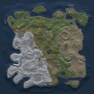 Thumbnail Rust Map: Procedural Map, Size: 3700, Seed: 201609343, 15 Monuments