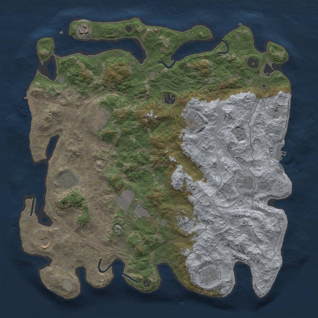 Rust Map: Procedural Map, Size: 4250, Seed: 1963598915, 18 Monuments