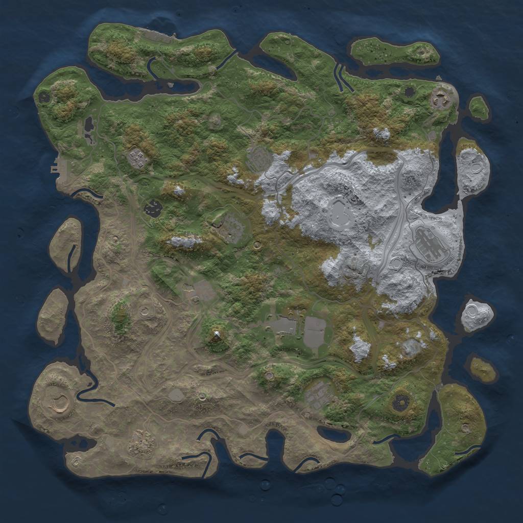 Rust Map: Procedural Map, Size: 4500, Seed: 1526319174, 17 Monuments