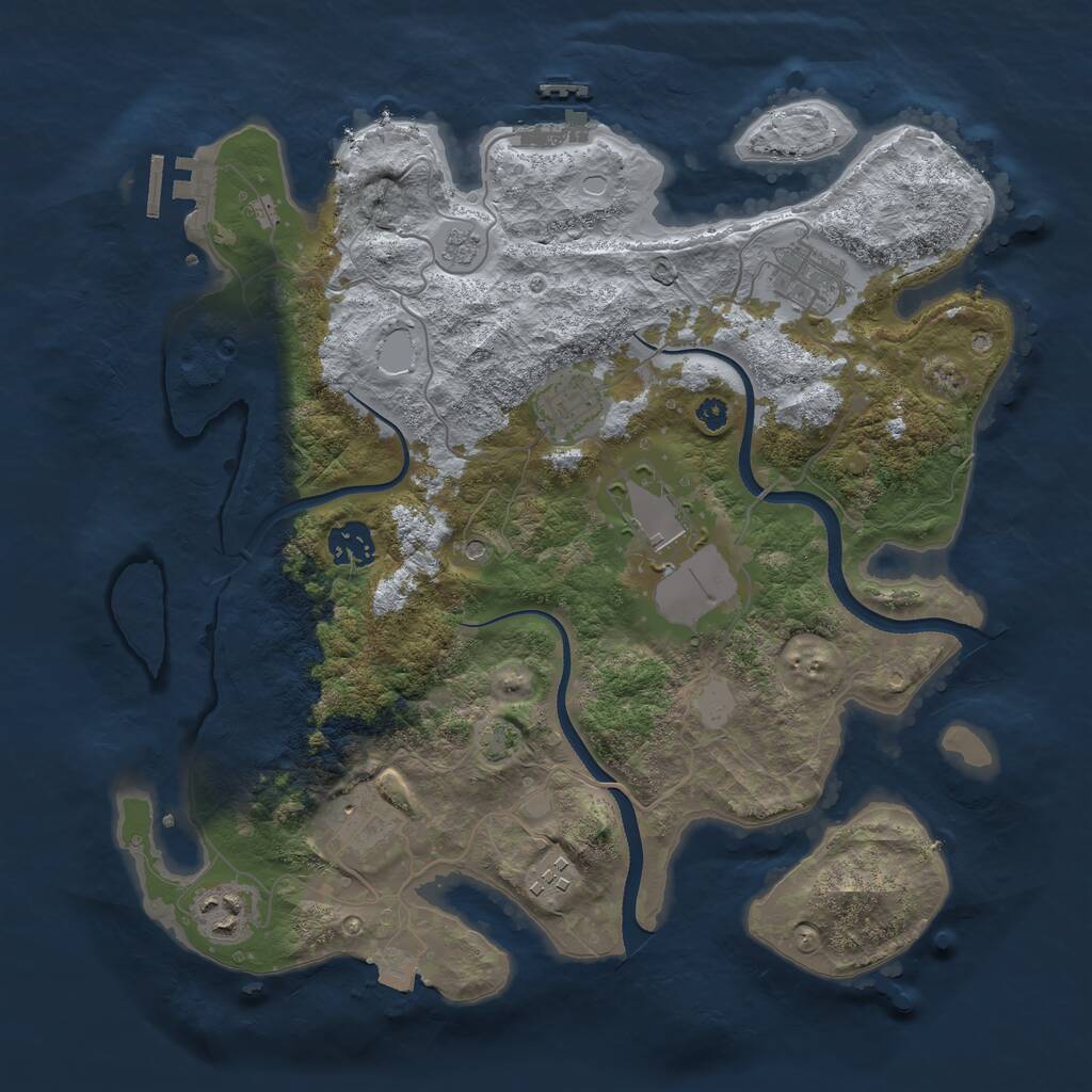 Rust Map: Procedural Map, Size: 3500, Seed: 68828228, 13 Monuments