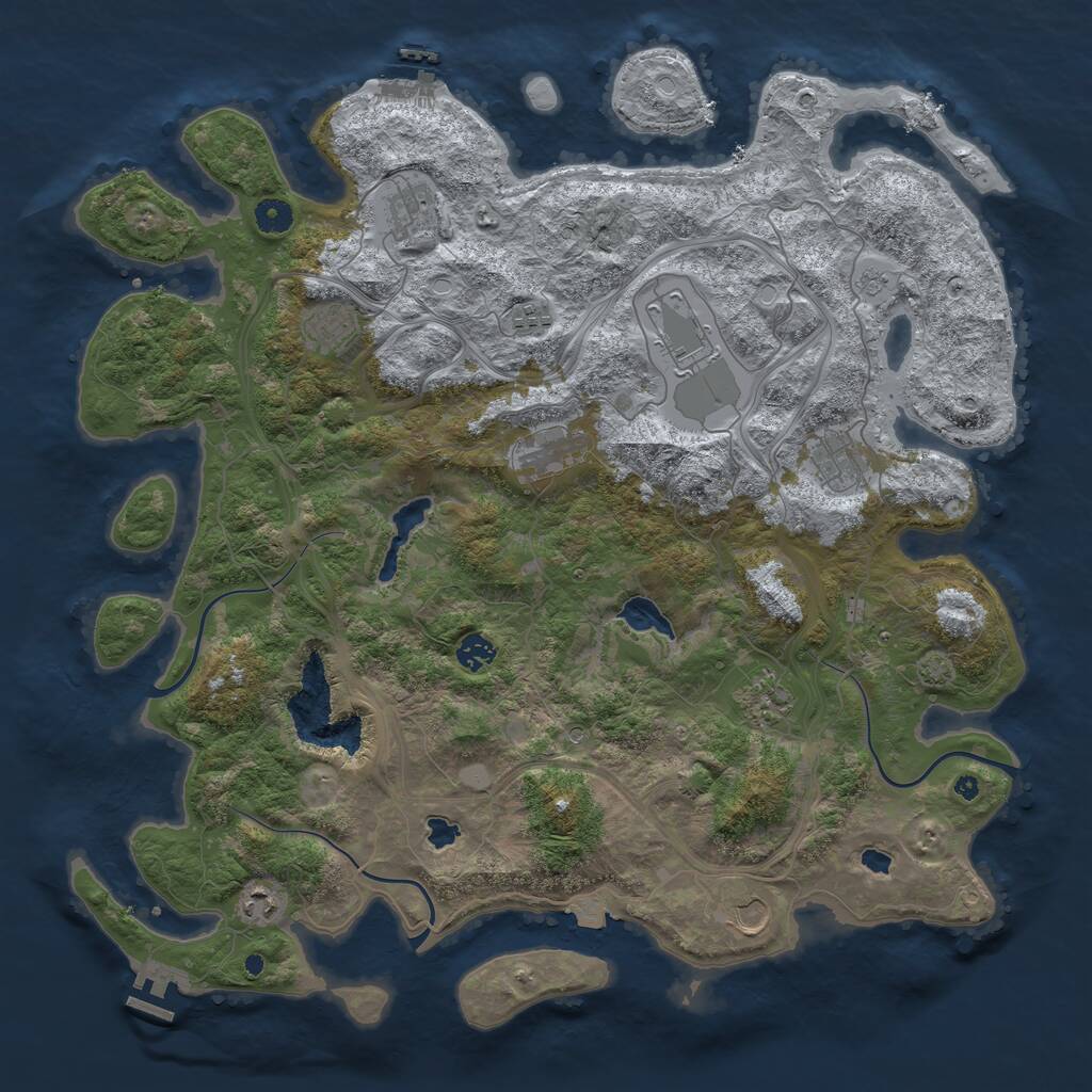 Rust Map: Procedural Map, Size: 4500, Seed: 13135444, 16 Monuments