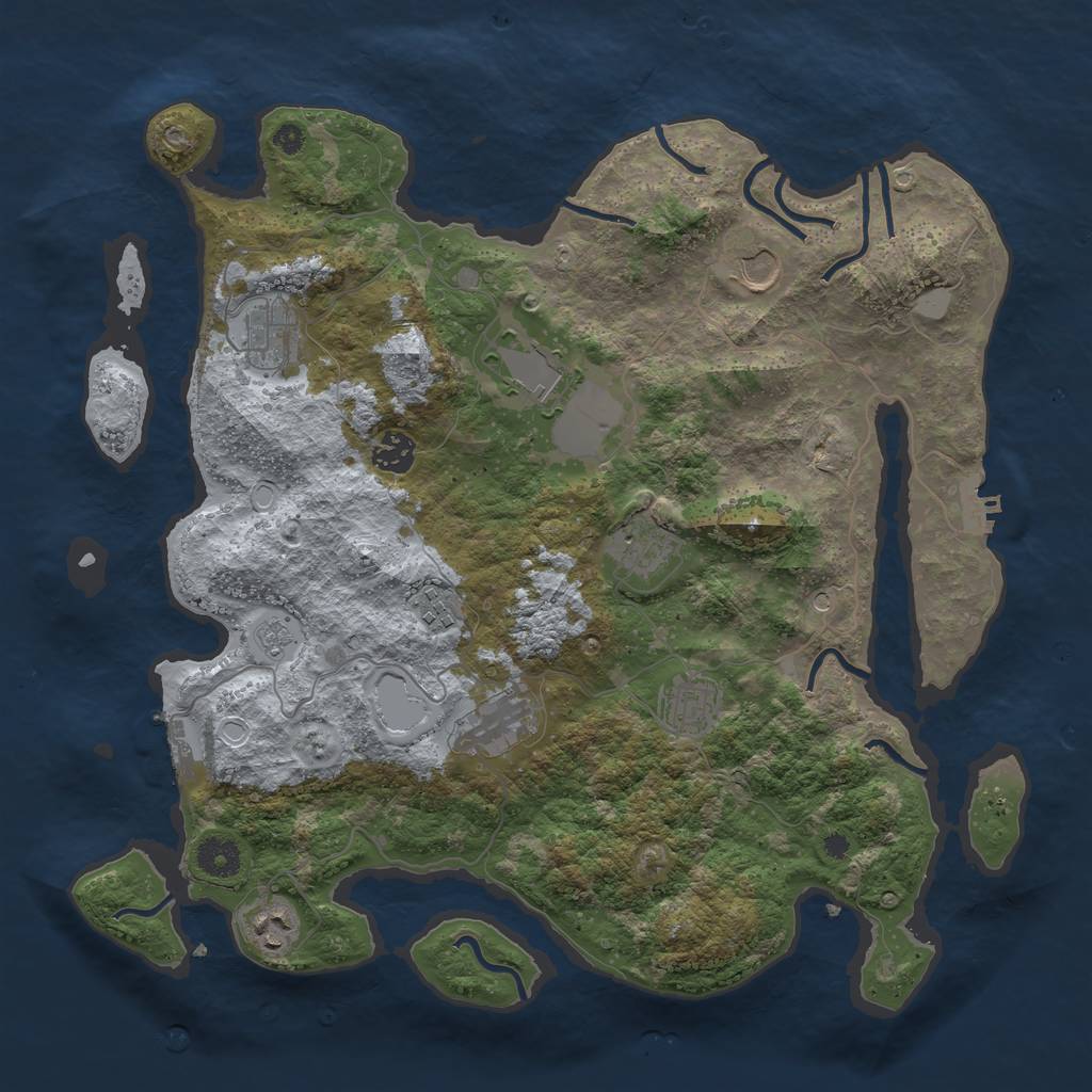 Rust Map: Procedural Map, Size: 3850, Seed: 9815703, 16 Monuments