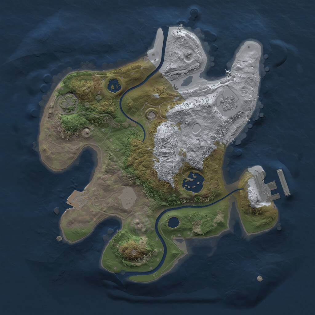 Rust Map: Procedural Map, Size: 2300, Seed: 4407, 5 Monuments