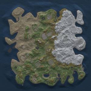 Thumbnail Rust Map: Procedural Map, Size: 4000, Seed: 2051556211, 17 Monuments