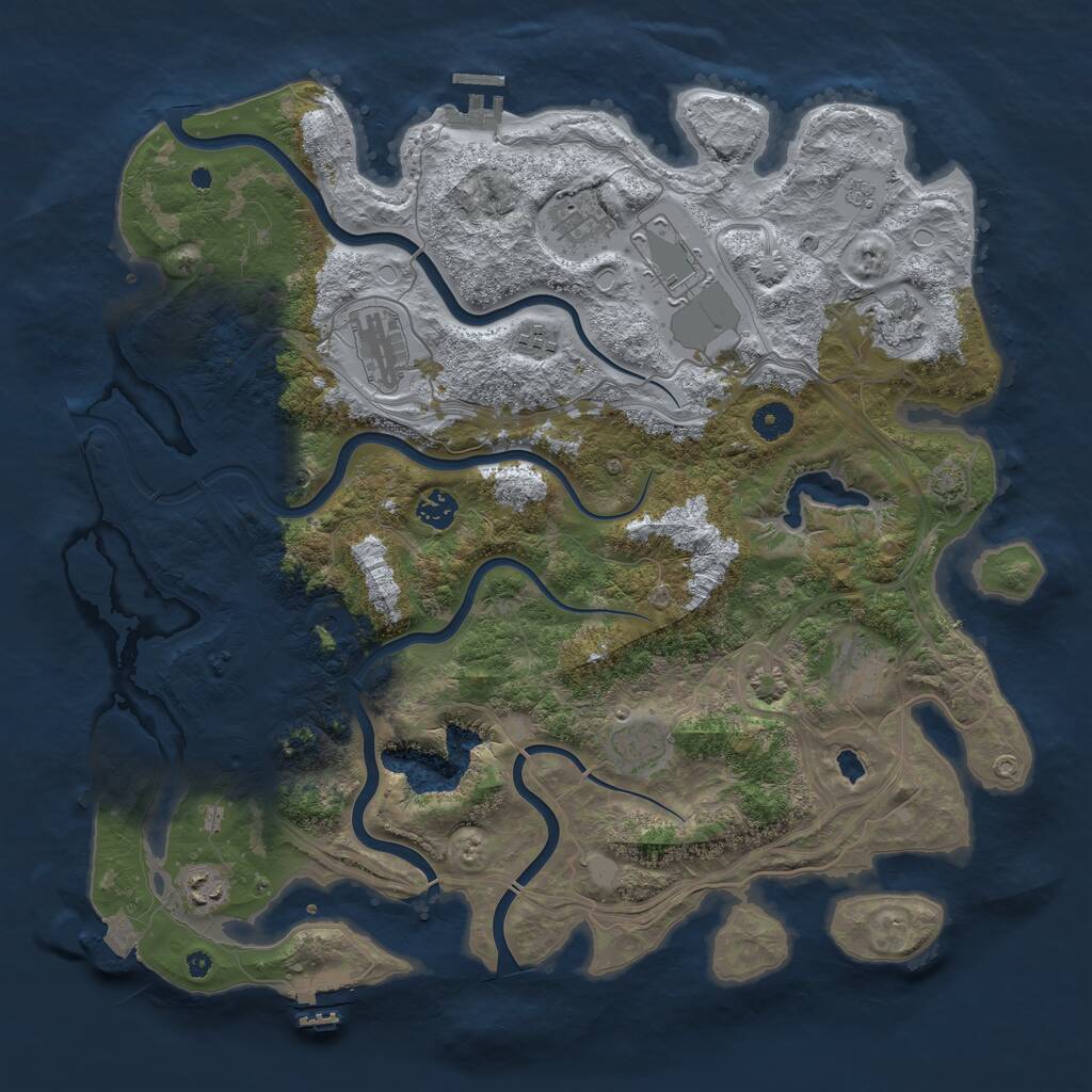 Rust Map: Procedural Map, Size: 4250, Seed: 695685100, 15 Monuments