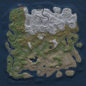 Thumbnail Rust Map: Procedural Map, Size: 4250, Seed: 695685100, 15 Monuments