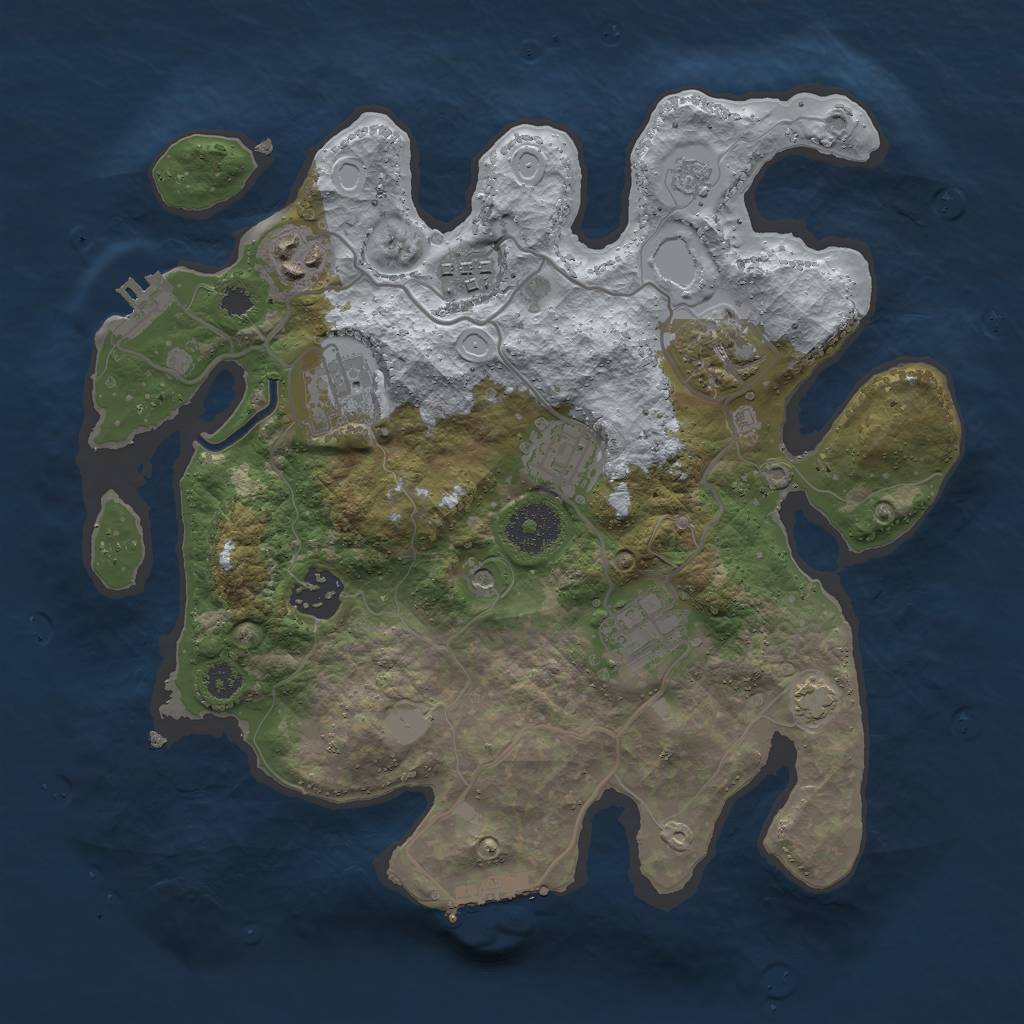 Rust Map: Procedural Map, Size: 3000, Seed: 1813568890, 15 Monuments