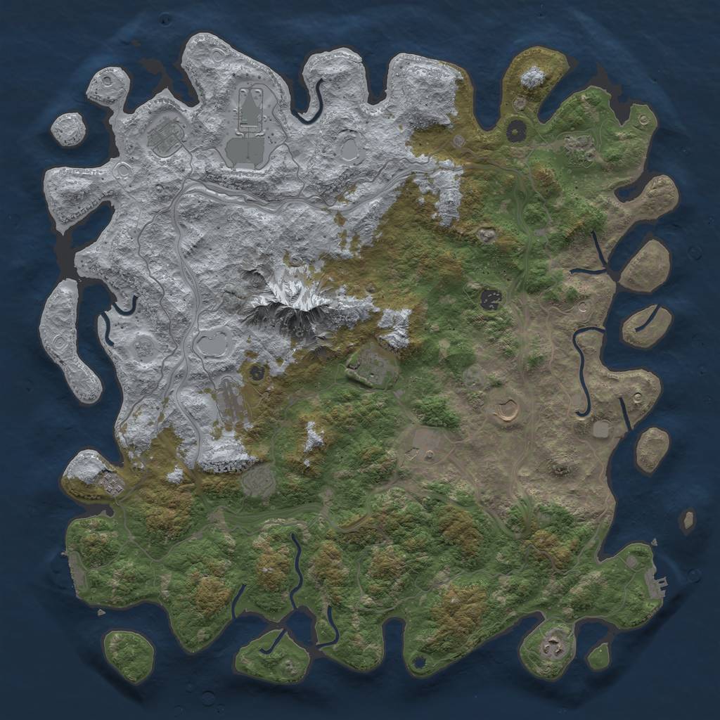 Rust Map: Procedural Map, Size: 5000, Seed: 1388005829, 18 Monuments