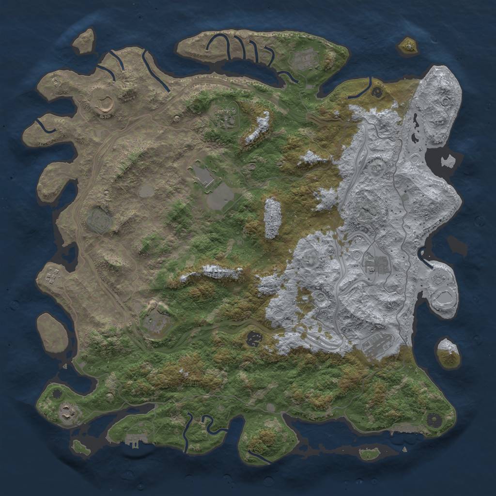 Rust Map: Procedural Map, Size: 4800, Seed: 1683523635, 18 Monuments