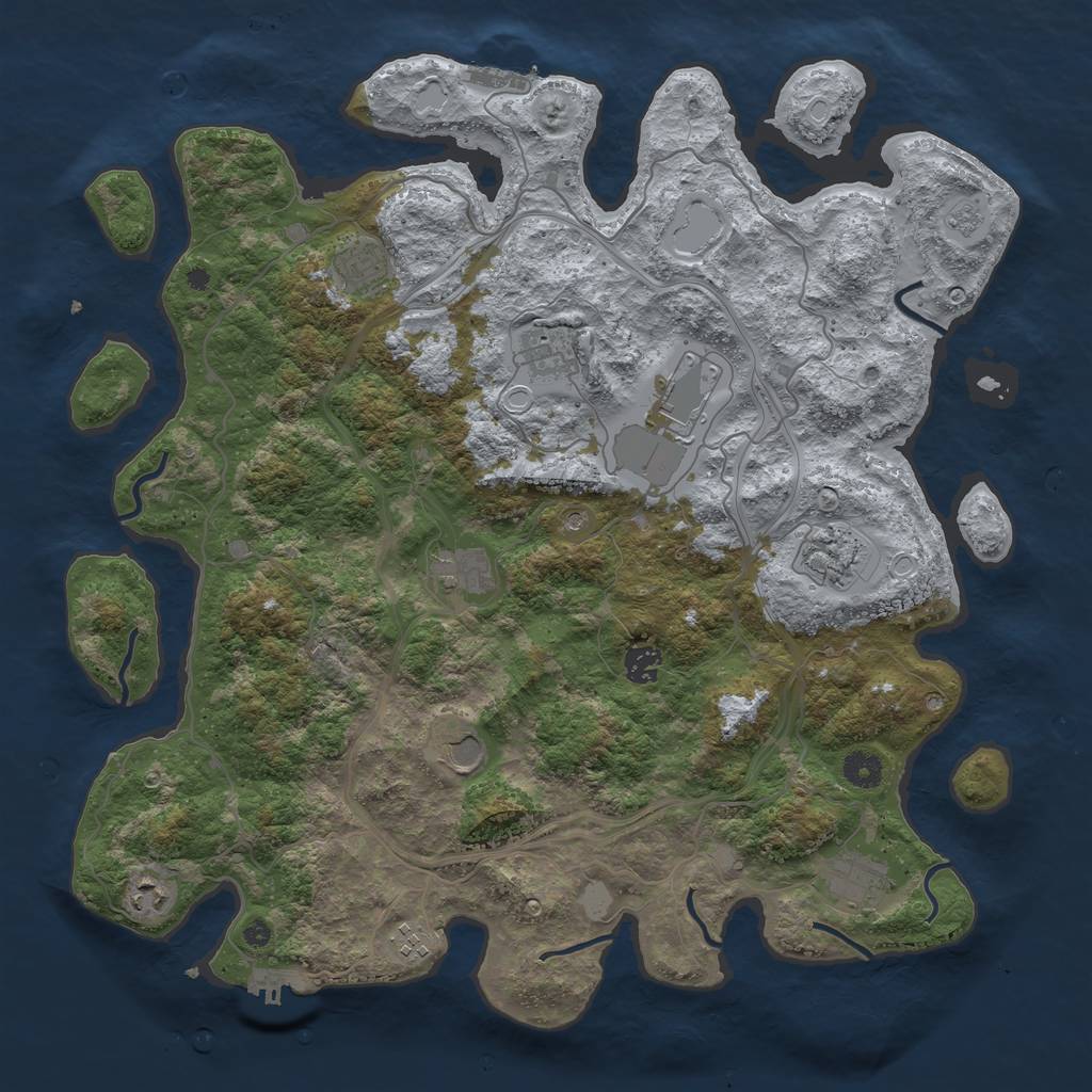 Rust Map: Procedural Map, Size: 4250, Seed: 1649440242, 17 Monuments