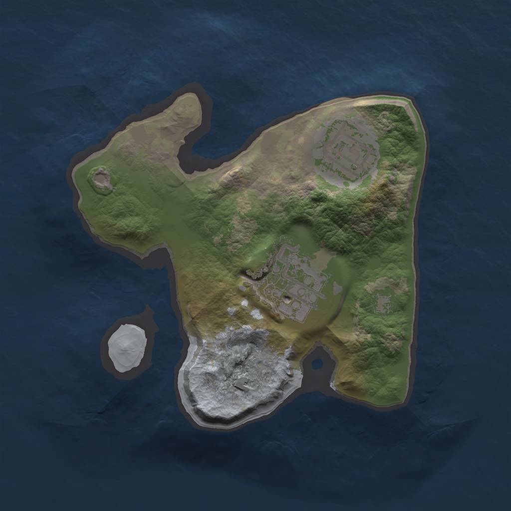 Rust Map: Barren, Size: 1750, Seed: 7, 4 Monuments