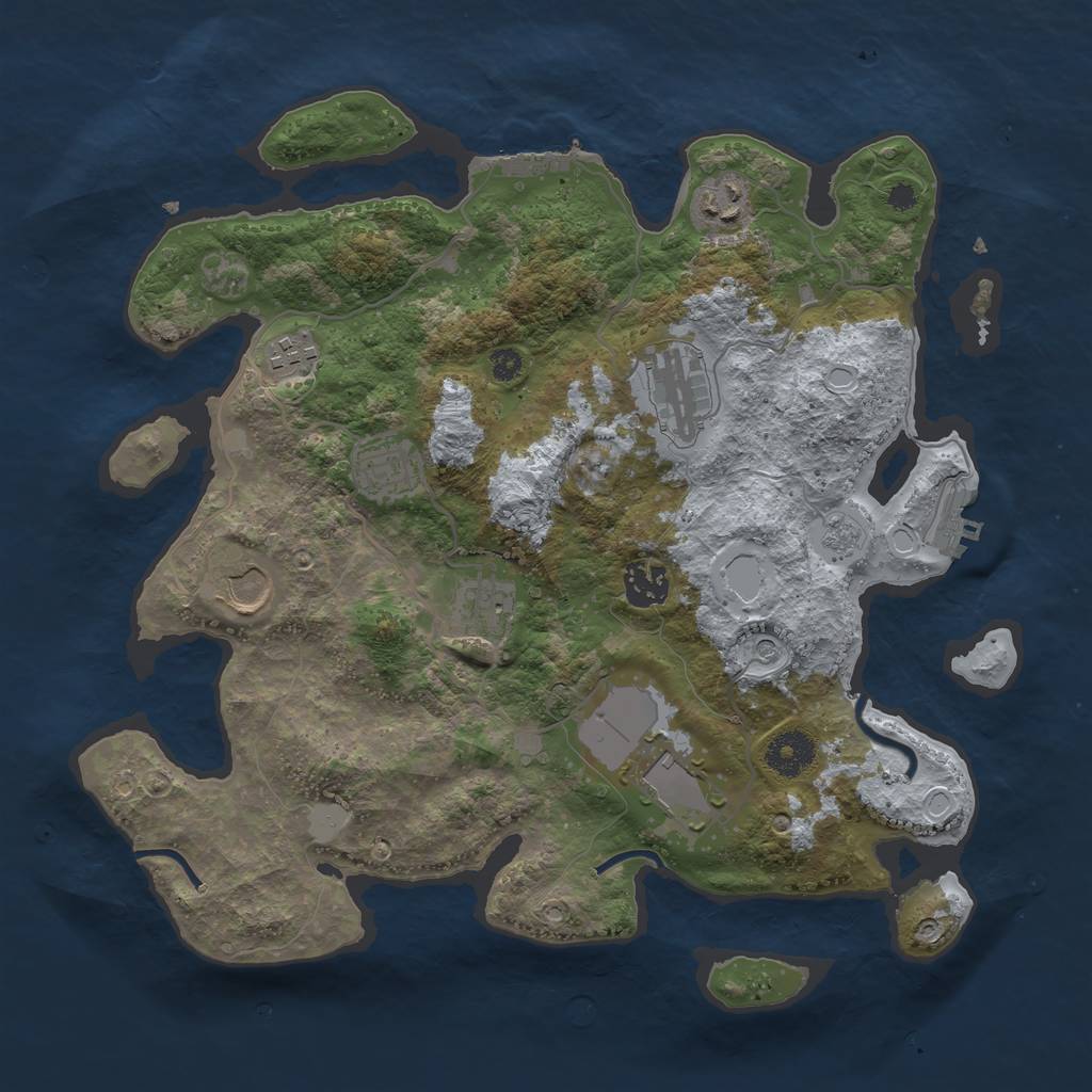 Rust Map: Procedural Map, Size: 3500, Seed: 82043787, 15 Monuments