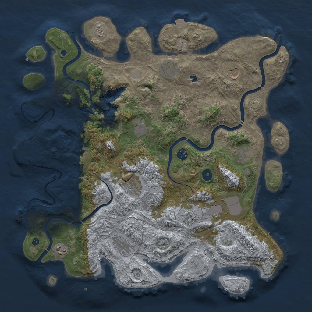 Rust Map: Procedural Map, Size: 4250, Seed: 275112557, 17 Monuments