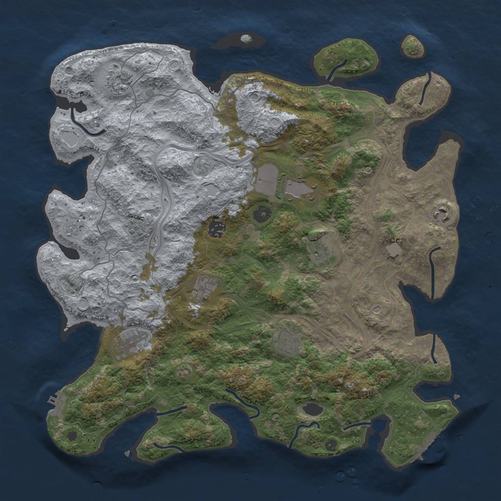 Rust Map: Procedural Map, Size: 4250, Seed: 16268, 16 Monuments