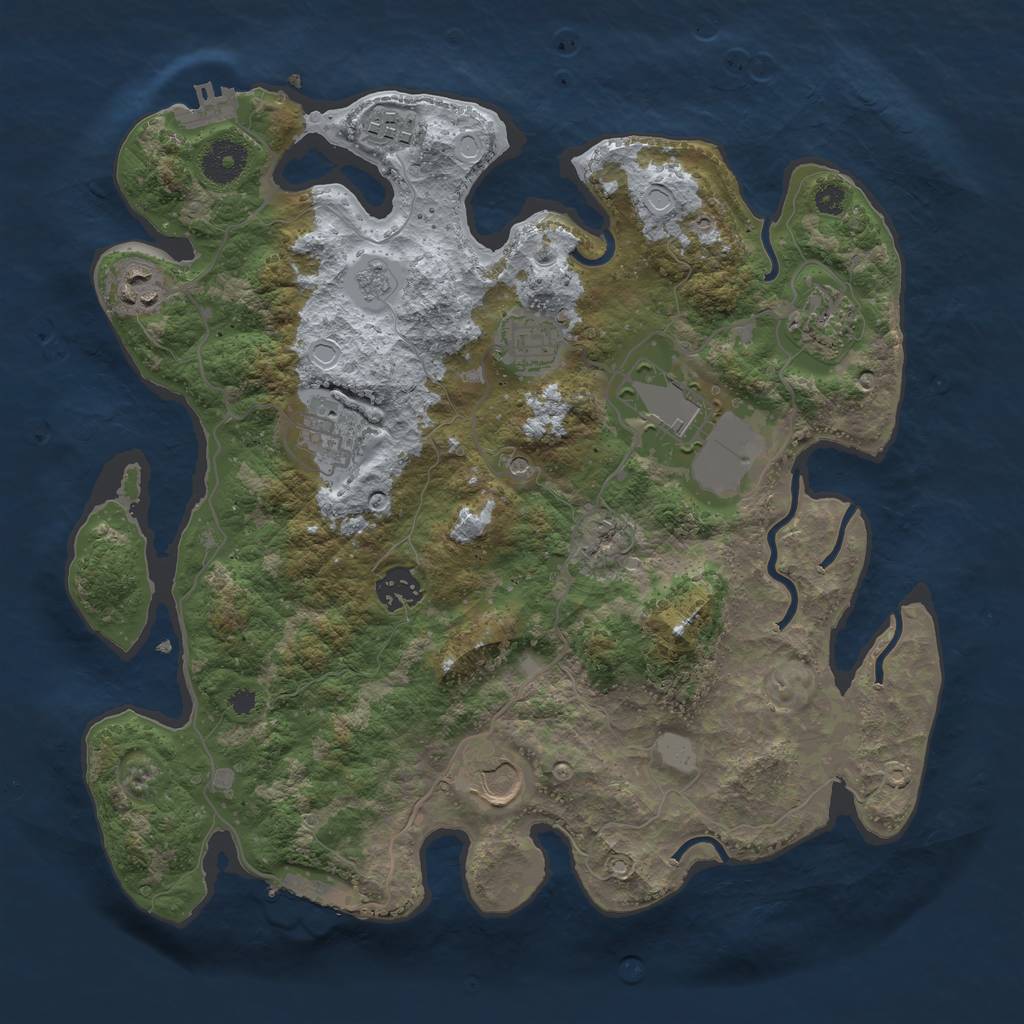 Rust Map: Procedural Map, Size: 3500, Seed: 8806594, 15 Monuments