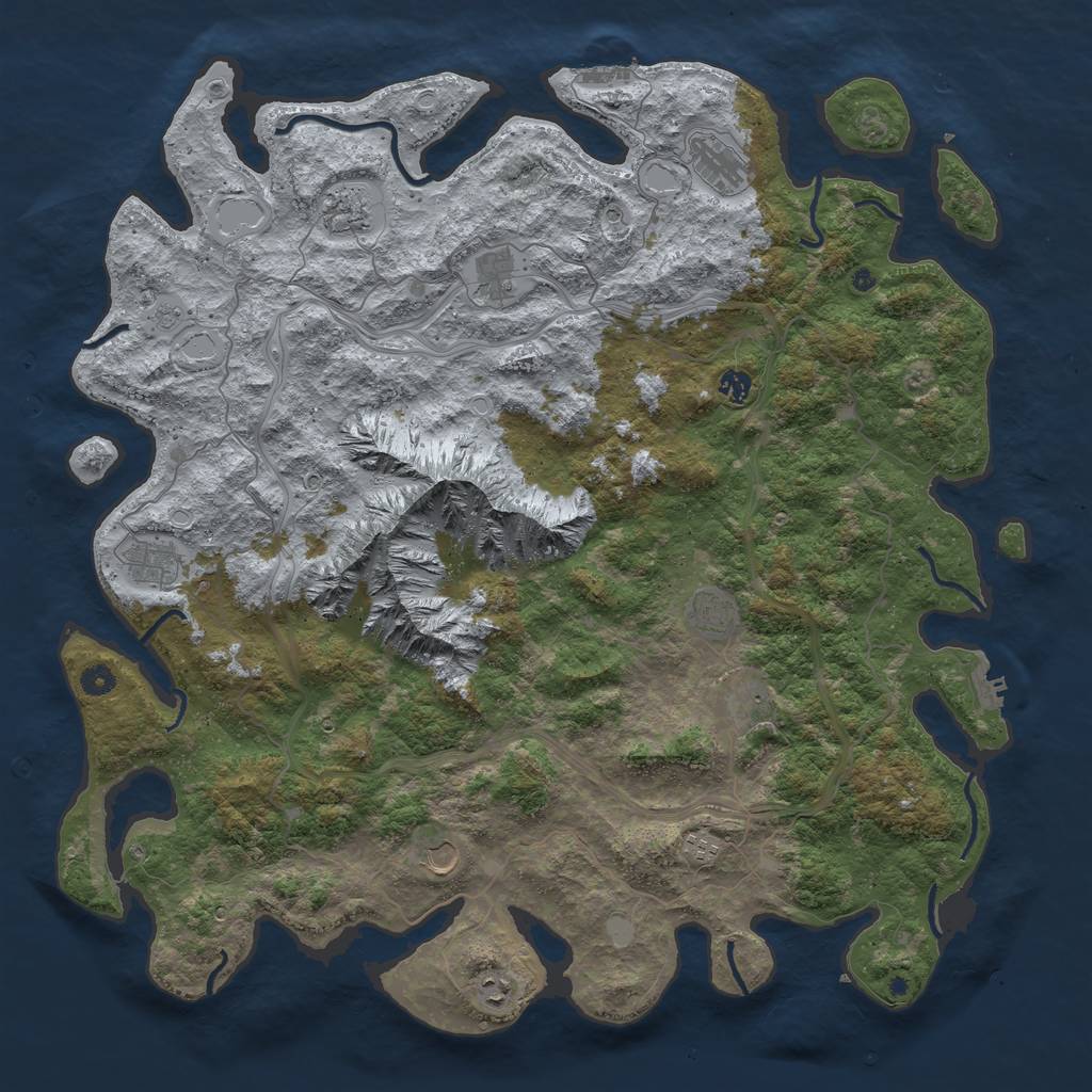 Rust Map: Procedural Map, Size: 5000, Seed: 18437586, 17 Monuments