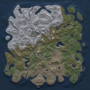 Thumbnail Rust Map: Procedural Map, Size: 5000, Seed: 18437586, 17 Monuments