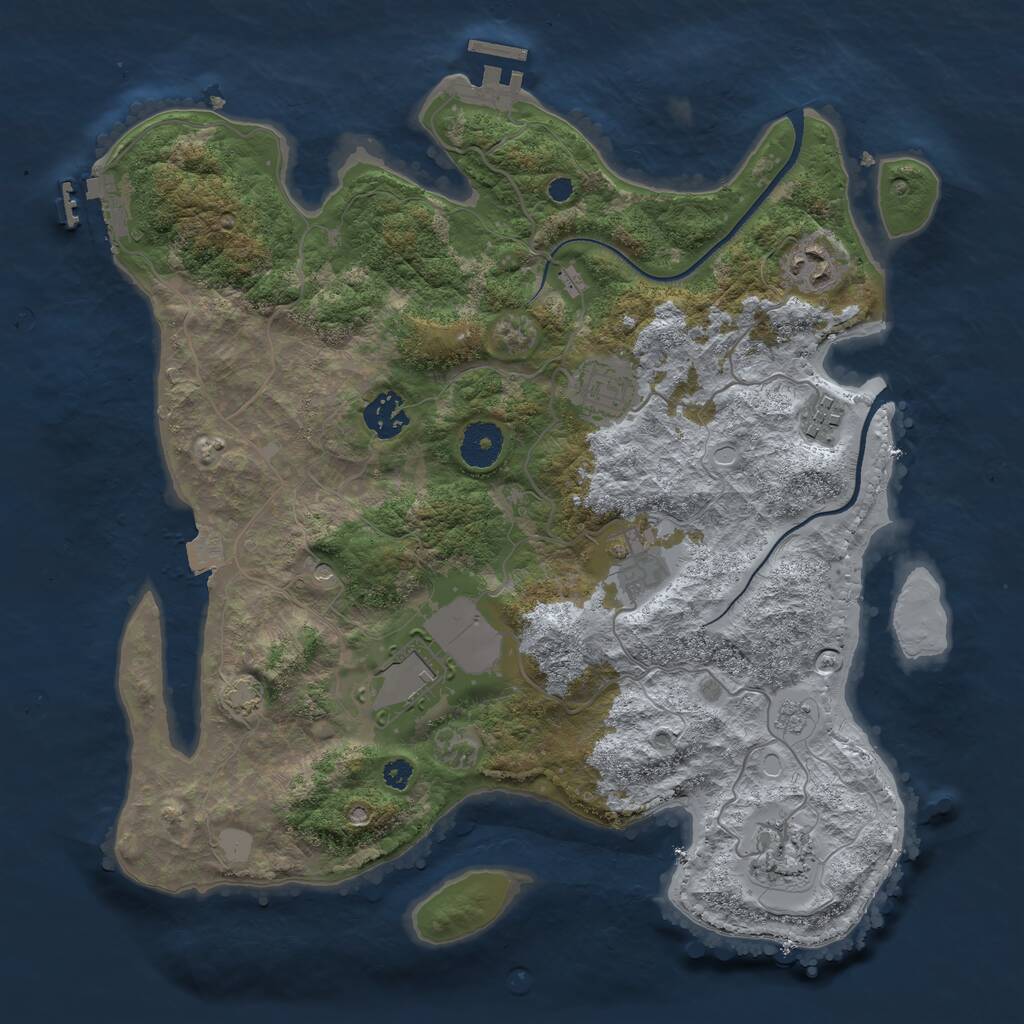 Rust Map: Procedural Map, Size: 3500, Seed: 10105991, 13 Monuments