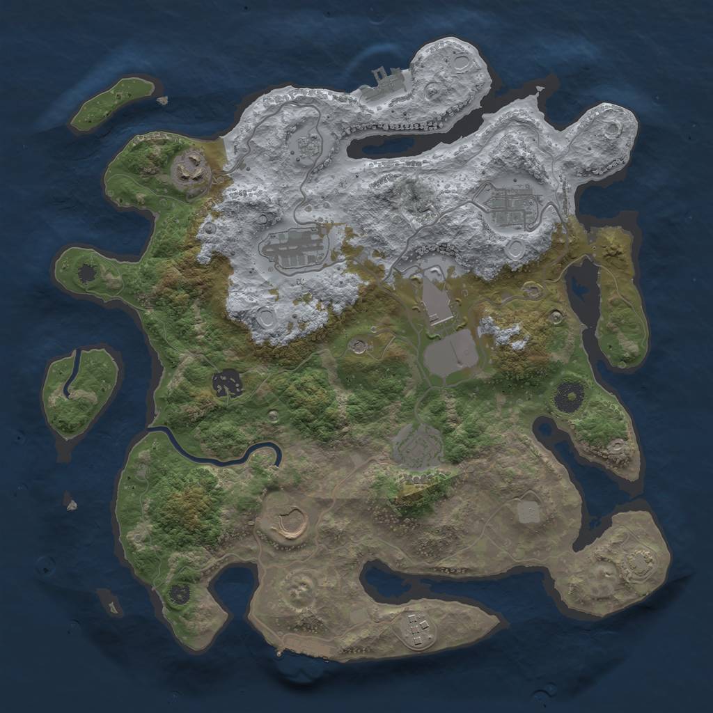 Rust Map: Procedural Map, Size: 3500, Seed: 1467160149, 16 Monuments