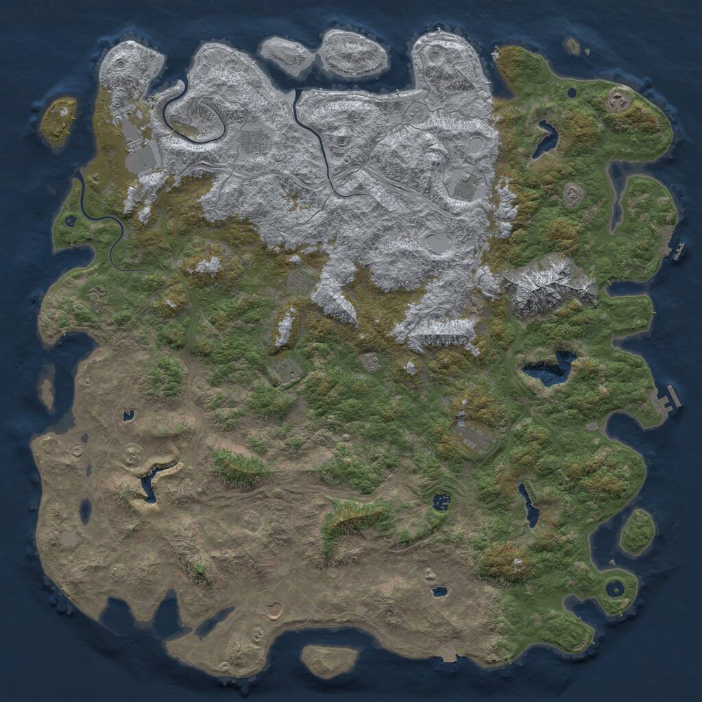 Rust Map: Procedural Map, Size: 6000, Seed: 6750, 17 Monuments