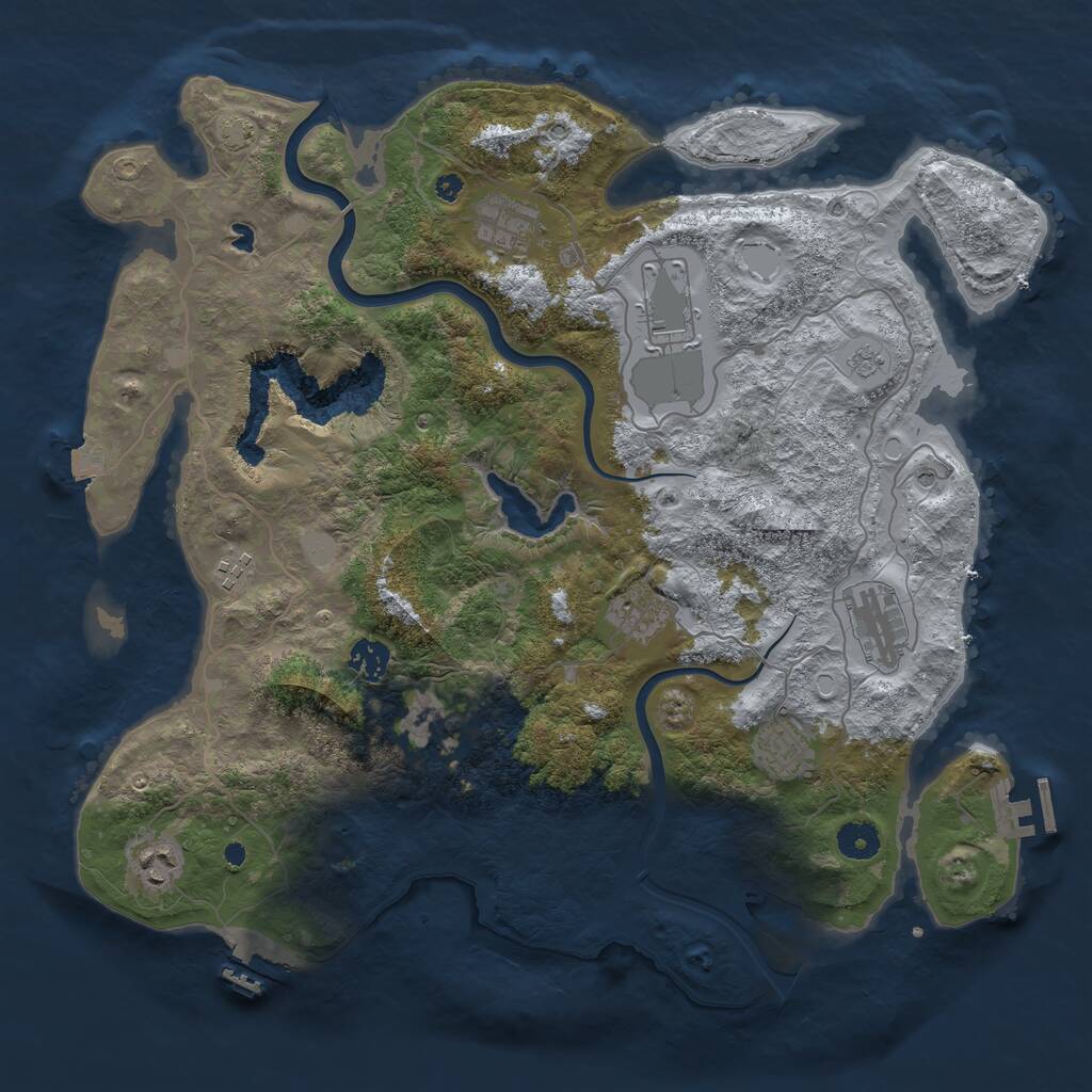 Rust Map: Procedural Map, Size: 4000, Seed: 202658446, 15 Monuments