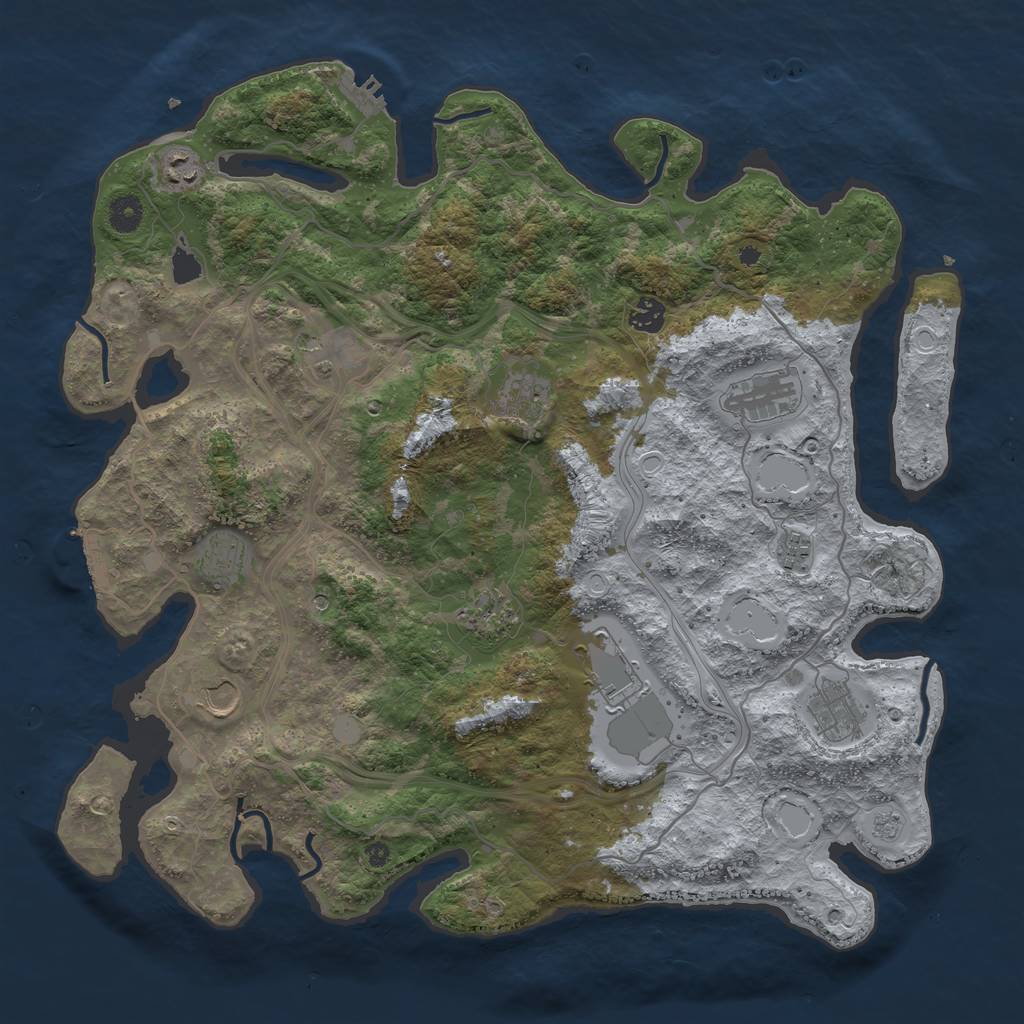 Rust Map: Procedural Map, Size: 4250, Seed: 1245344372, 18 Monuments