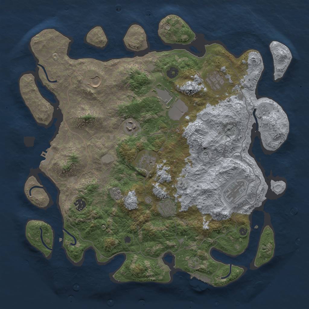 Rust Map: Procedural Map, Size: 4000, Seed: 866144750, 16 Monuments