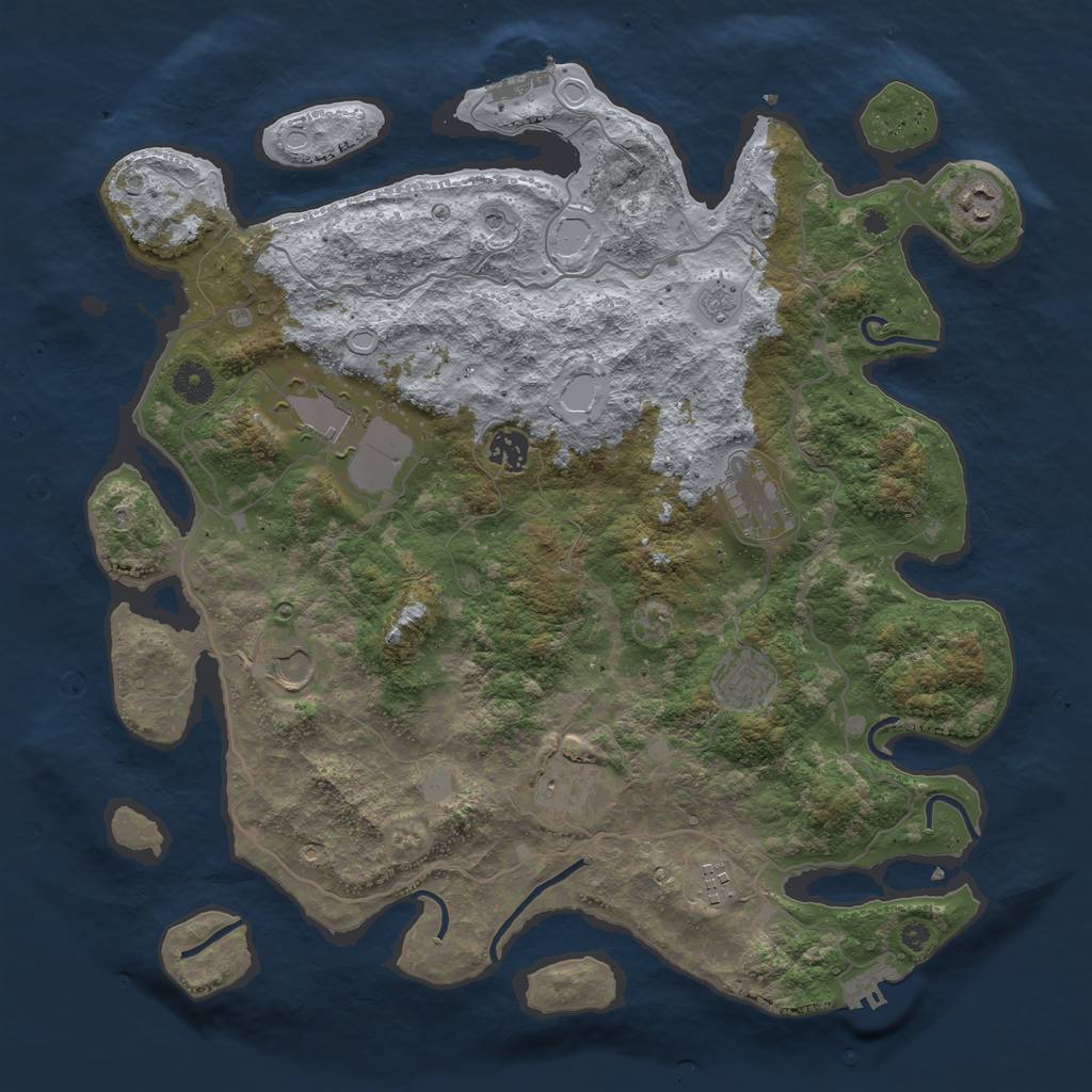 Rust Map: Procedural Map, Size: 4000, Seed: 256796356, 15 Monuments