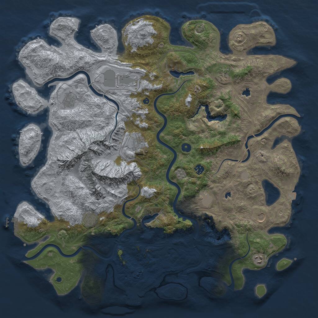 Rust Map: Procedural Map, Size: 5000, Seed: 904612, 16 Monuments