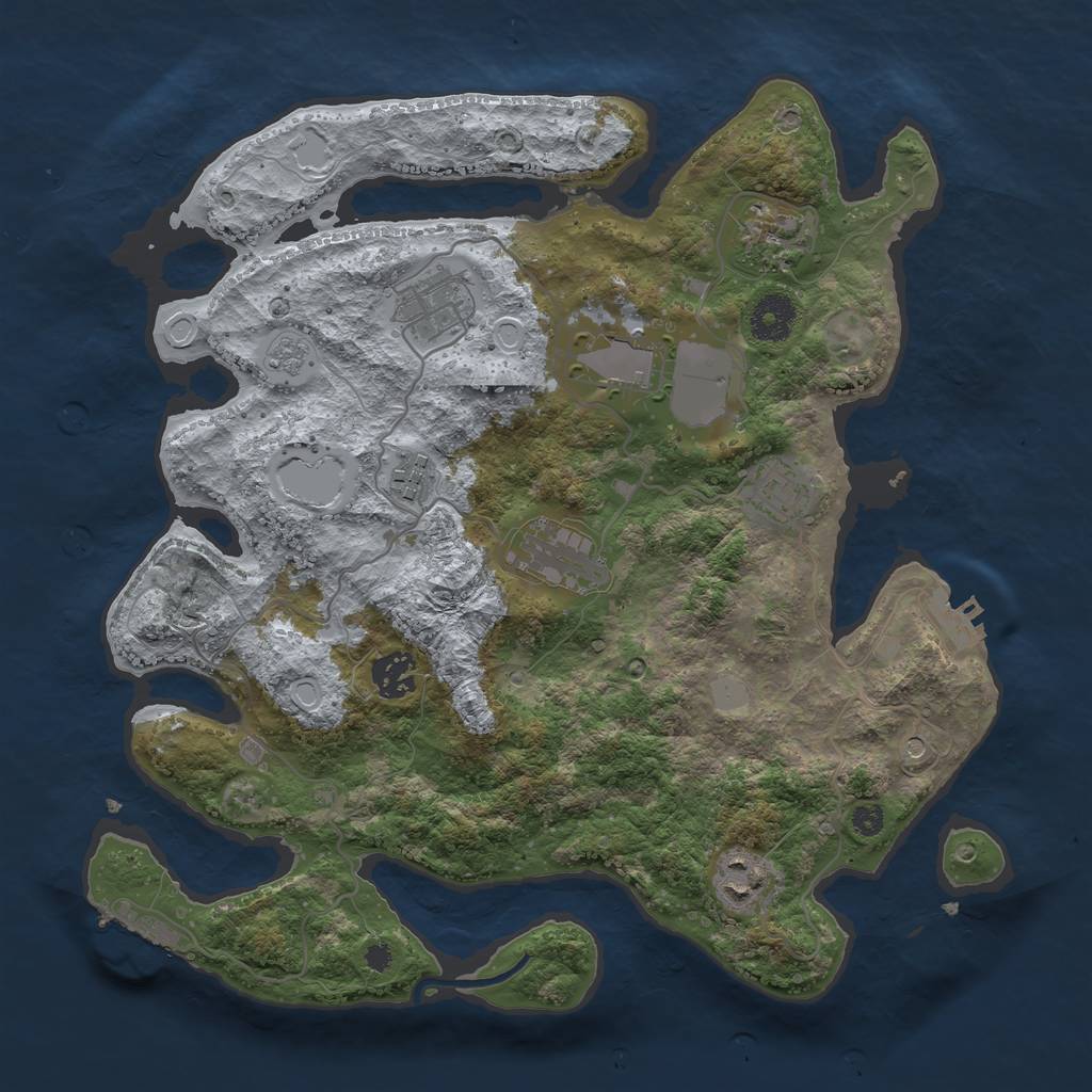 Rust Map: Procedural Map, Size: 3500, Seed: 5601696, 15 Monuments